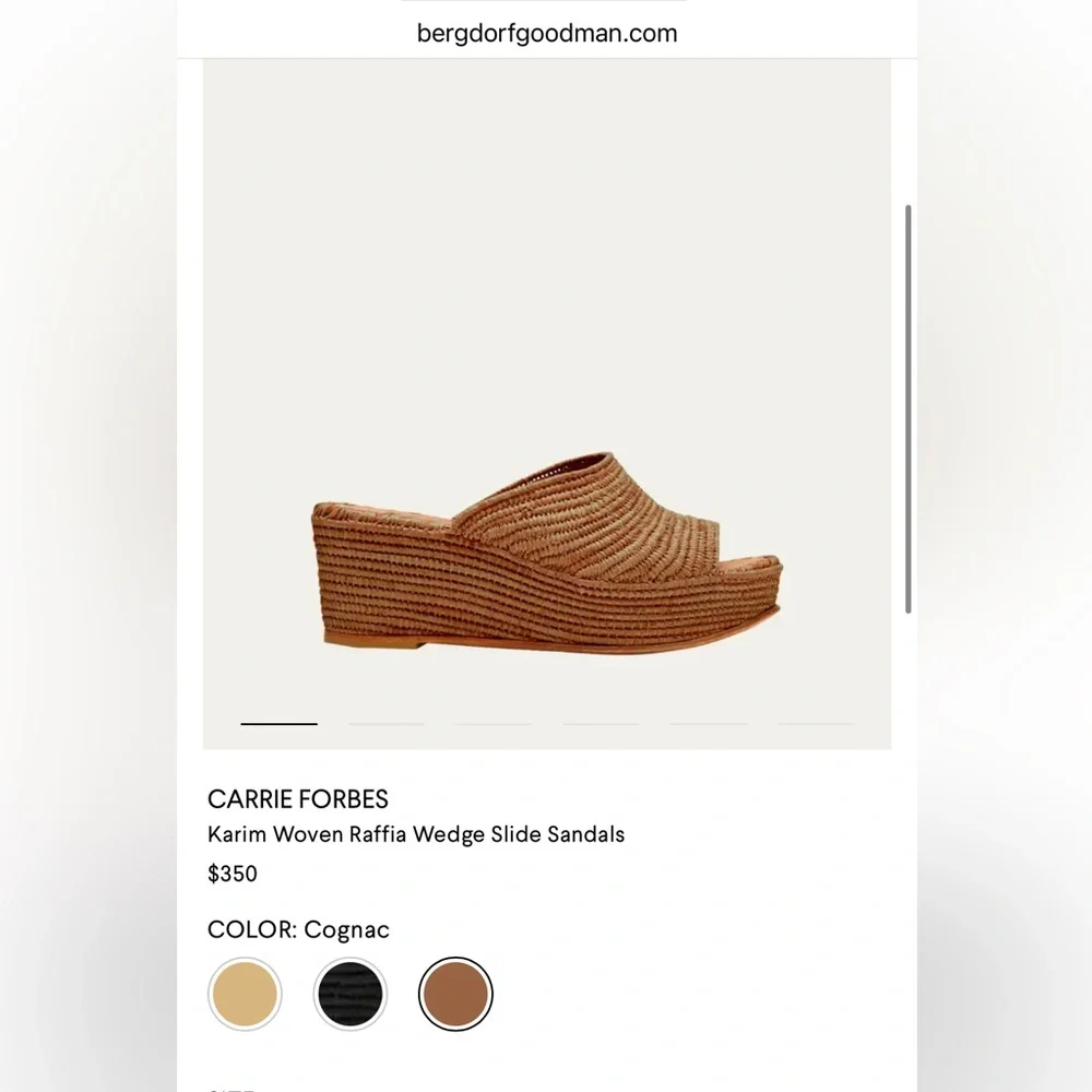 Anthropologie Tan Woven Platform Wedge Slides